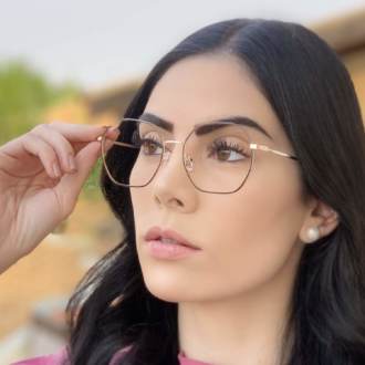 safine com br oculos de grau quadrado dourado com preto carol 2