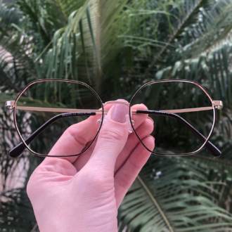 safine com br oculos de grau quadrado dourado com preto carol