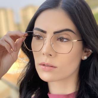 safine com br oculos de grau quadrado dourado com preto carol 4