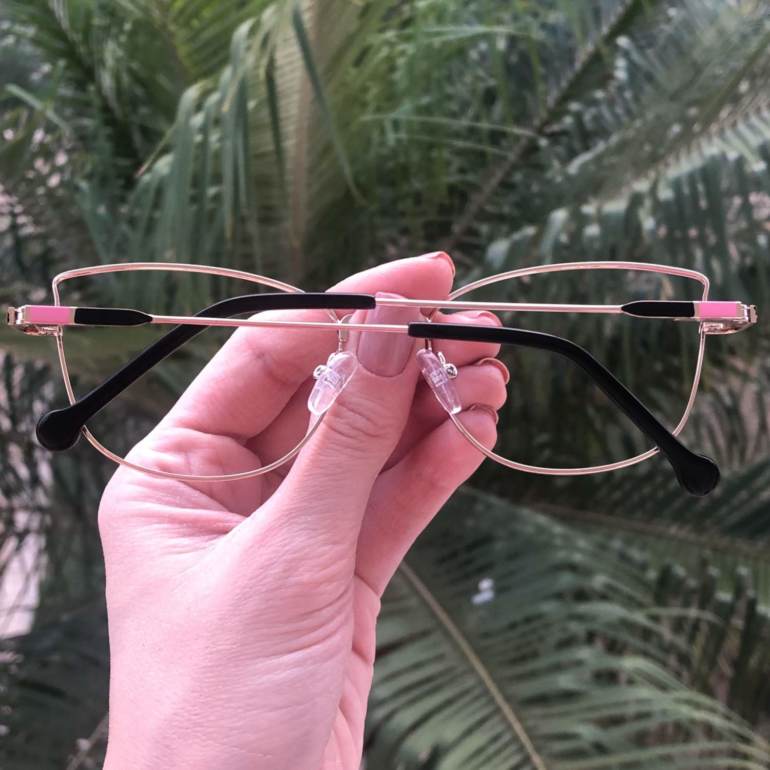 safine com br oculos de grau quadrado dourado com preto lea 4