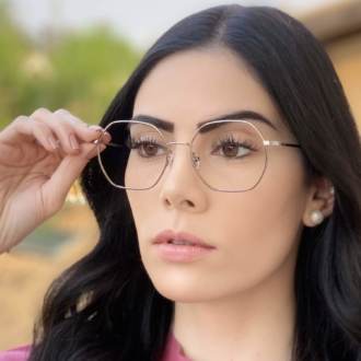 safine com br oculos de grau quadrado prata carol 1