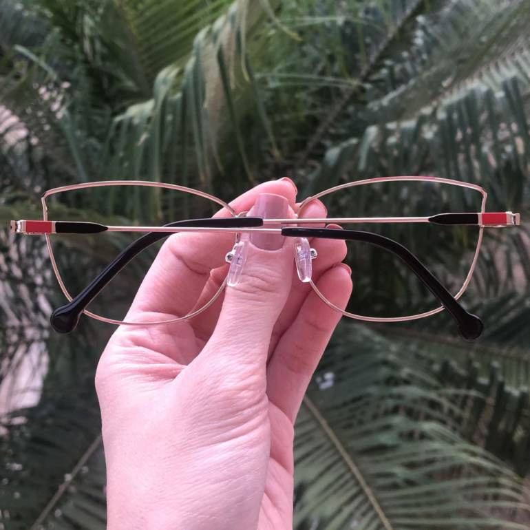 safine com br oculos de grau quadrado preto com vinho lea 1
