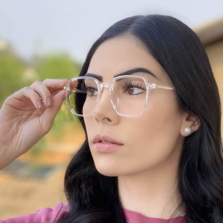 safine com br oculos de grau quadrado transparente mage