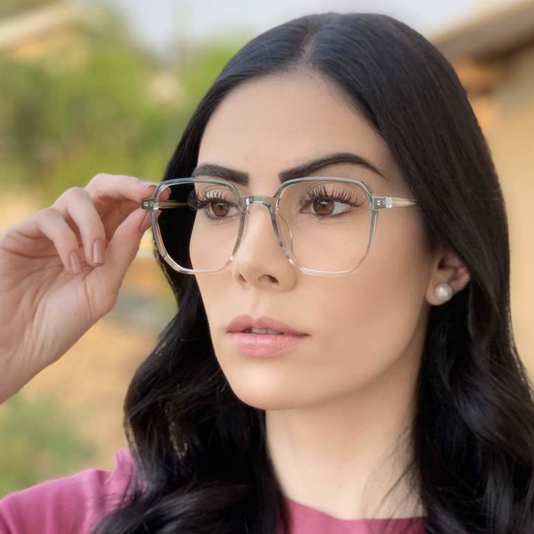 safine com br oculos de grau quadrado verde mage 3