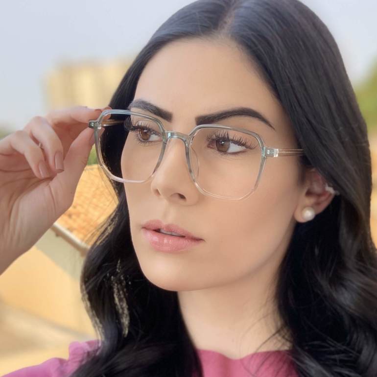 safine com br oculos de grau quadrado verde mage 4
