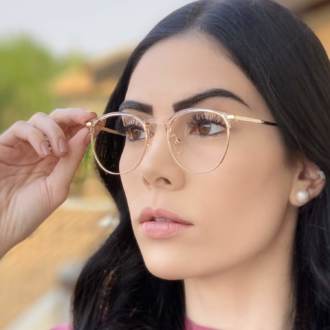 safine com br oculos de grau redondo dourado isa 2