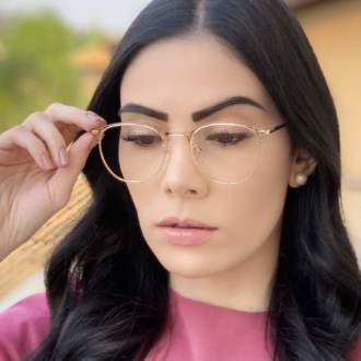 safine com br oculos de grau redondo dourado isa 3