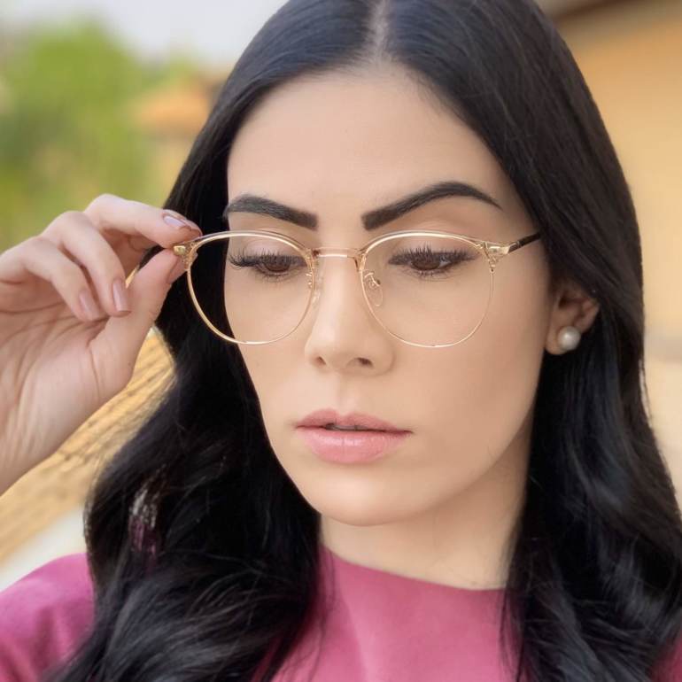 safine com br oculos de grau redondo dourado isa 3