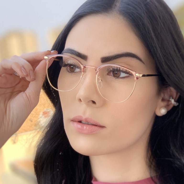 safine com br oculos de grau redondo rosa isa 2