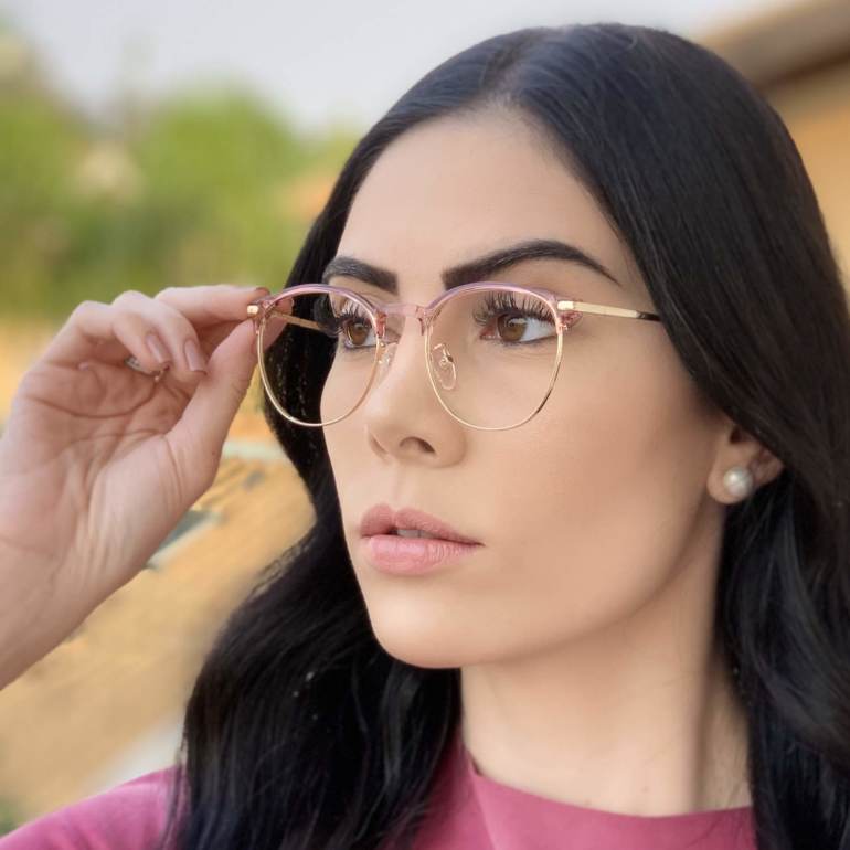 safine com br oculos de grau redondo rosa isa