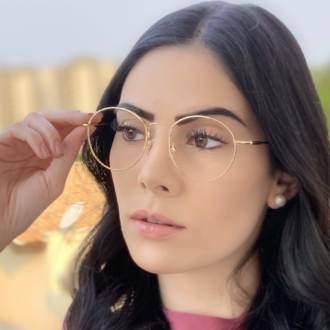 safine com br oculos de grau redondo titanio dourado 2
