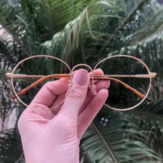 safine com br oculos de grau redondo titanio dourado 3