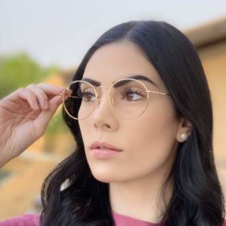 safine com br oculos de grau redondo titanio dourado