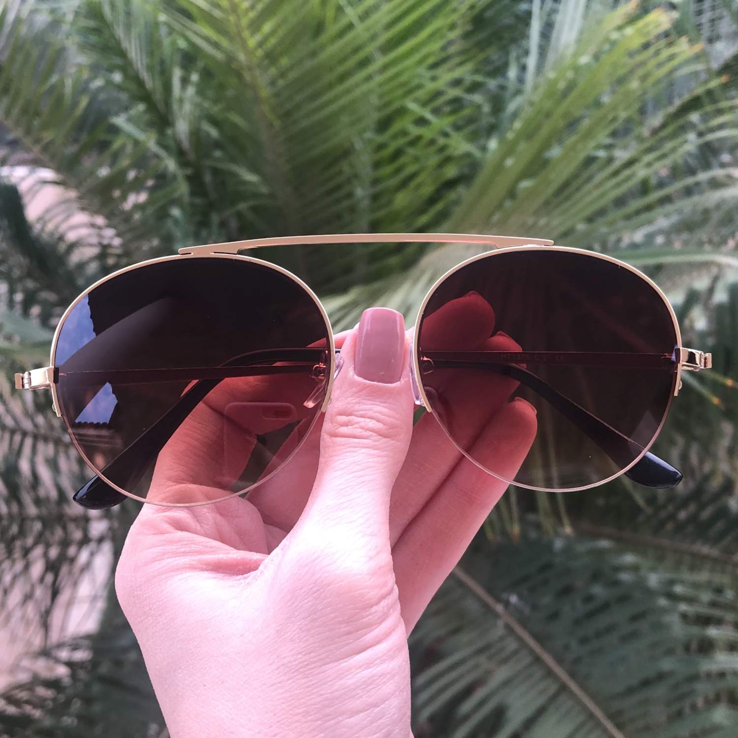 safine com br oculos de sol aviador marrom com dourado milena