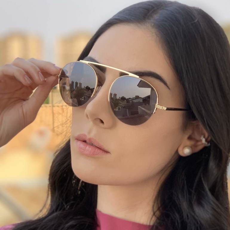 safine com br oculos de sol aviador preto com dourado milena 1