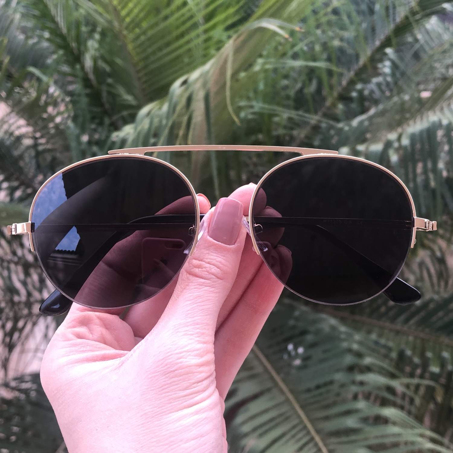 safine com br oculos de sol aviador preto com dourado milena 2