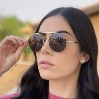 safine com br oculos de sol aviador preto com prata milena 1