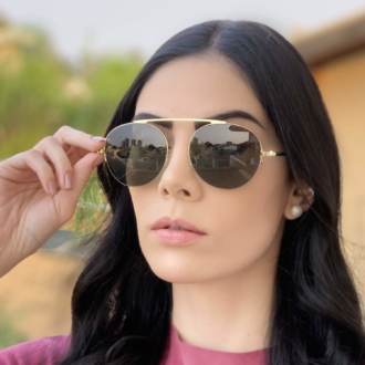 safine com br oculos de sol aviador verde com dourado milena 2