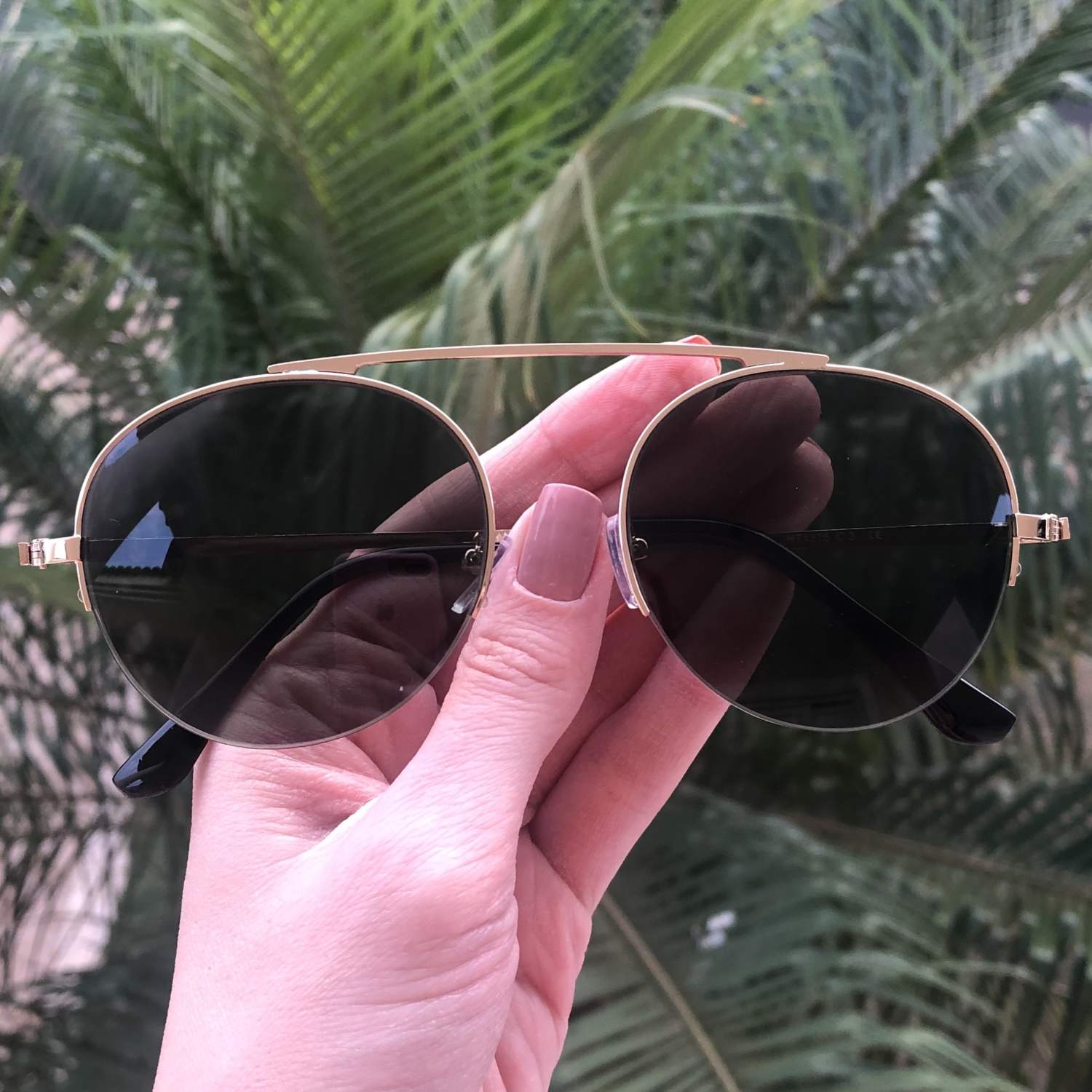 safine com br oculos de sol aviador verde com dourado milena
