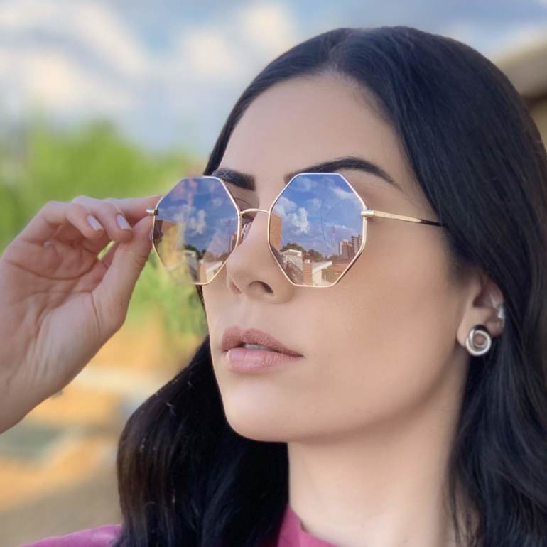 safine com br oculos de sol octagonal dourado com preto copia