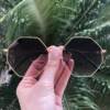 safine com br oculos de sol octagonal dourado degrade 2