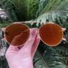 safine com br oculos de sol redondo espelhado laranja lili