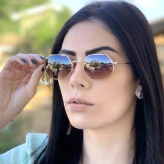 safine com br oculos de sol hexagonal marrom degrade luci 1