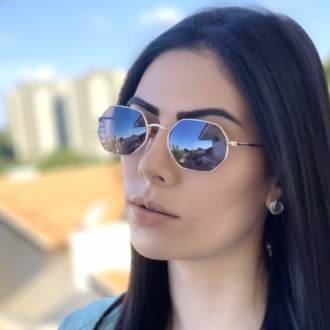 safine com br oculos de sol hexagonal preto com dourado luci 3