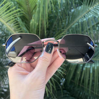 safine com br oculos de sol hexagonal preto degrade luci