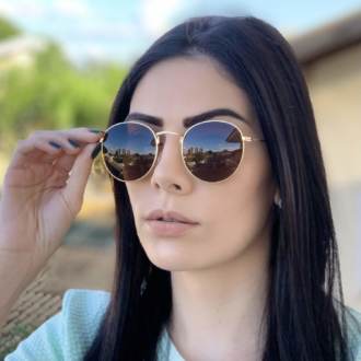 safine com br oculos de sol redondo dourado com marrom laura 2 0 2
