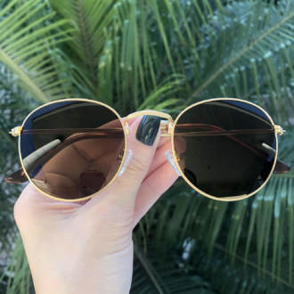 safine com br oculos de sol redondo dourado com marrom laura 2 0