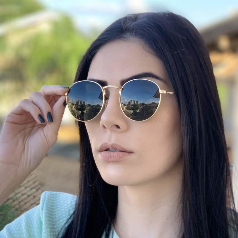 safine com br oculos de sol redondo dourado com verde laura 2 0 2