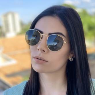 safine com br oculos de sol redondo dourado com verde laura 2 0 3