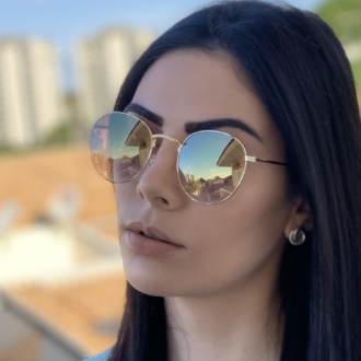 safine com br oculos de sol redondo dourado espelhado laura 2 0 3