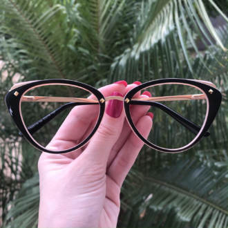safine com br oculos de grau gatinho preto com nude bia
