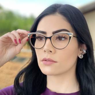 safine com br oculos de grau gatinho preto com nude meg