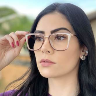 safine com br oculos de grau quadrado marrom com nude paloma 1
