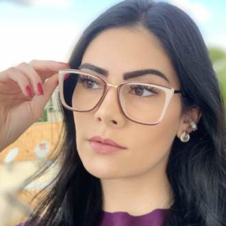 safine com br oculos de grau quadrado marrom com nude paloma 2