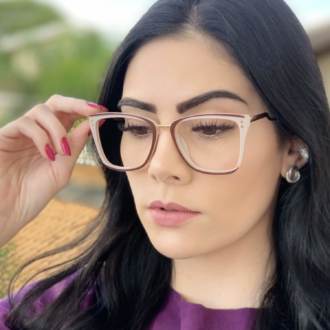 safine com br oculos de grau quadrado marrom com nude paloma