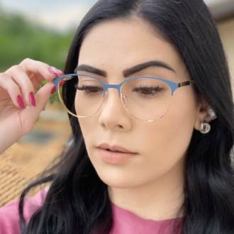 safine com br oculos de grau redondo azul lizzy
