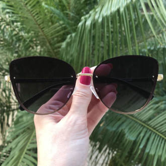 safine com br oculos de sol gatinho preto com dourado gio 1