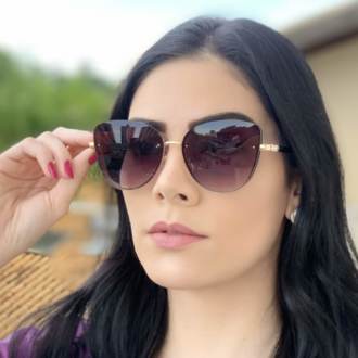 safine com br oculos de sol gatinho preto com dourado gio