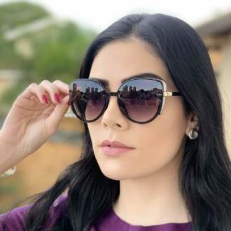 safine com br oculos de sol gatinho preto com prata amy 1