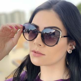 safine com br oculos de sol gatinho preto com prata amy 2