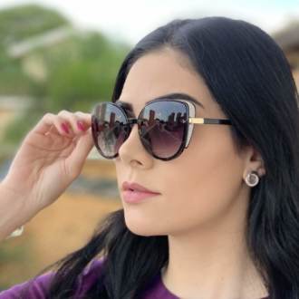 safine com br oculos de sol gatinho preto com prata amy
