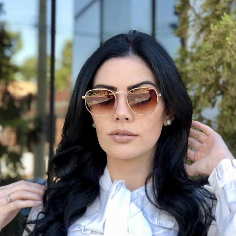 safine com br oculos de sol hexagonal marrom degrade elisa new 5