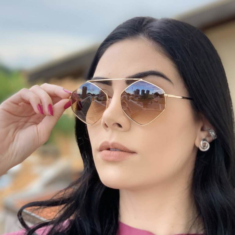 safine com br oculos de sol hexagonal marrom tati 1