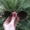 safine com br oculos de sol hexagonal marrom tati