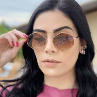 safine com br oculos de sol hexagonal marrom tati 2