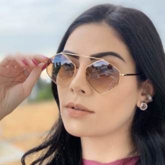 safine com br oculos de sol hexagonal marrom tati 3